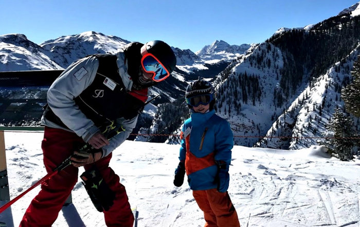 Aspen Snowmass ski instructor Kevin Jordan and his son