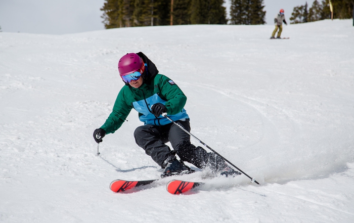 Eliza Kuntz skis at Breckenridge