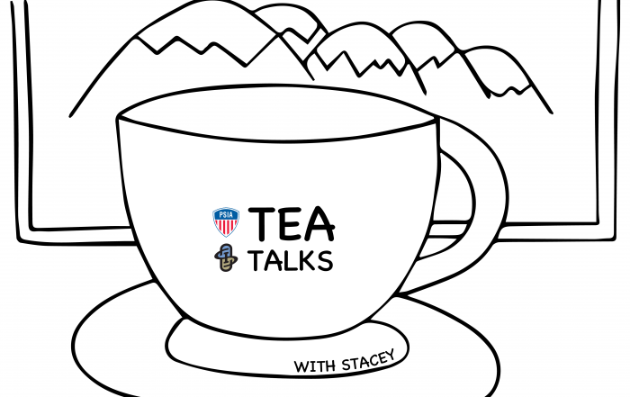 tea talks logo of a hand drawn mug in front of mountains