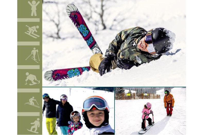 Happy children enjoying snowsports grace the cover of PSIA-AASI's Teaching Children Snowsports manual.