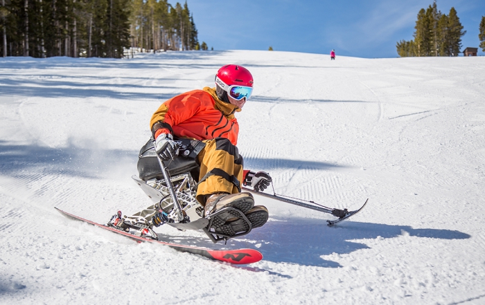 geoff krill skis on a mono ski