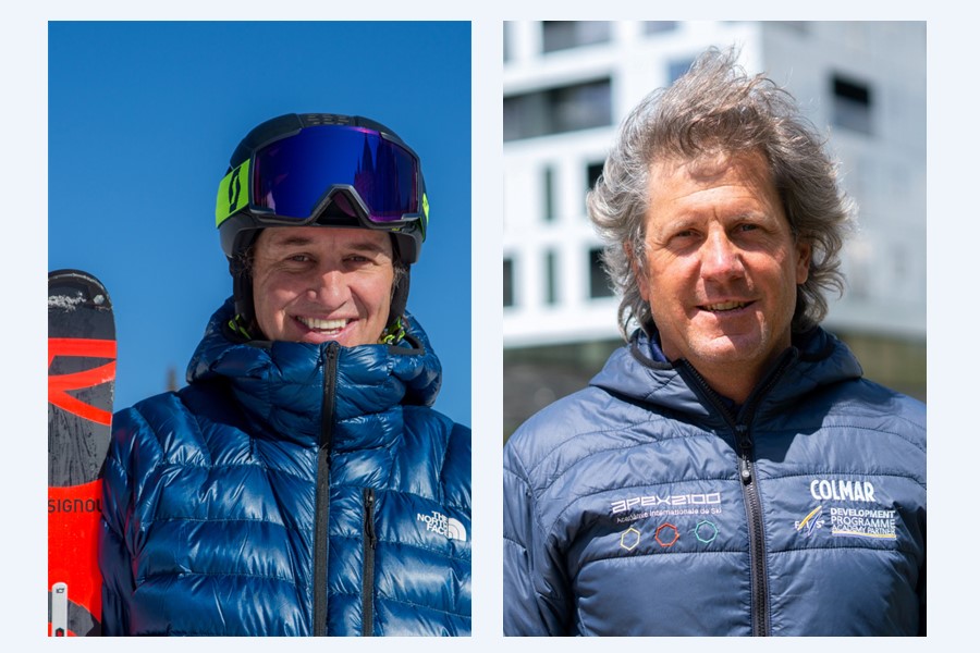 Side-by-side portraits of PSIA Alpine Team member Dusty Dyar and former U.S. Ski Team Head Coach Sasha Rearick.