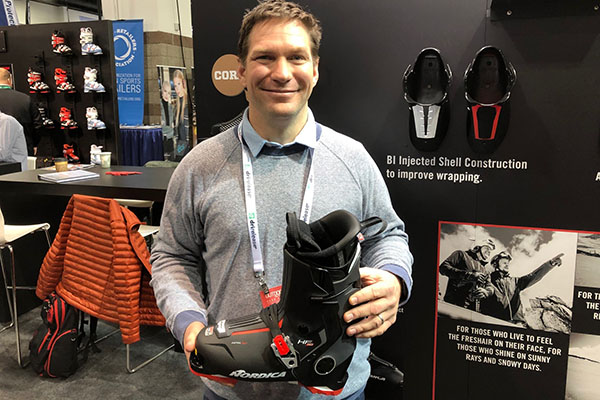 Nordica rep Ethan Korpi at Outdoor Retailer