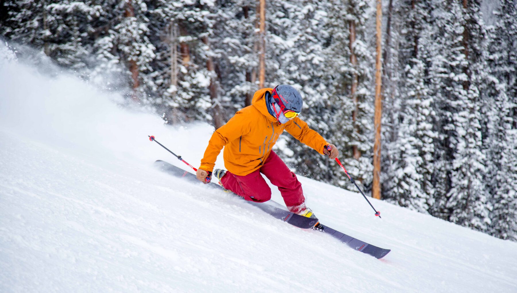 PSIA-AASI National Team member Greg Dixon telemark skis at A-Basin