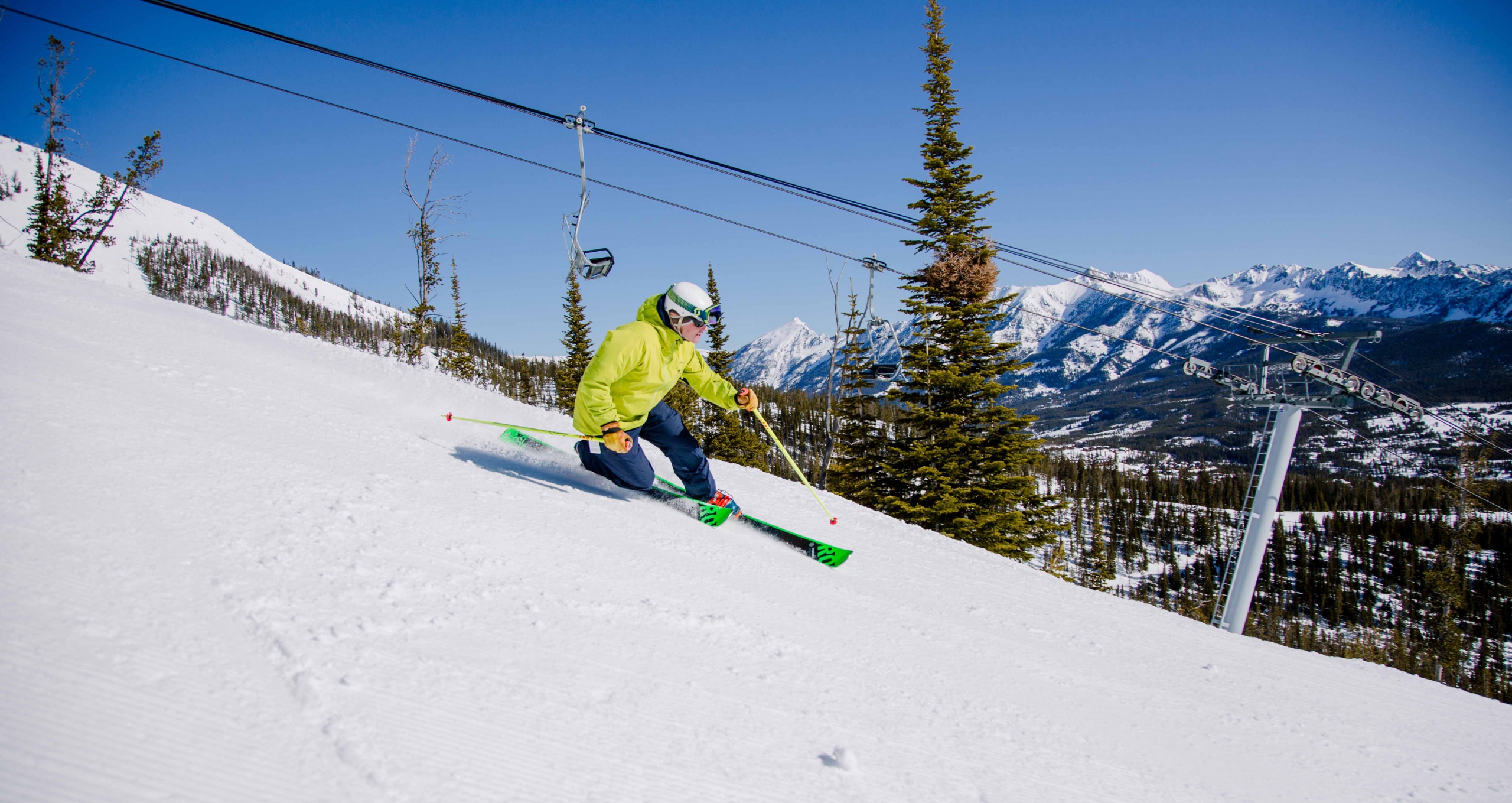 PSIA Telemark Team Member Grant Bishop tele skis at Big Sky Resort