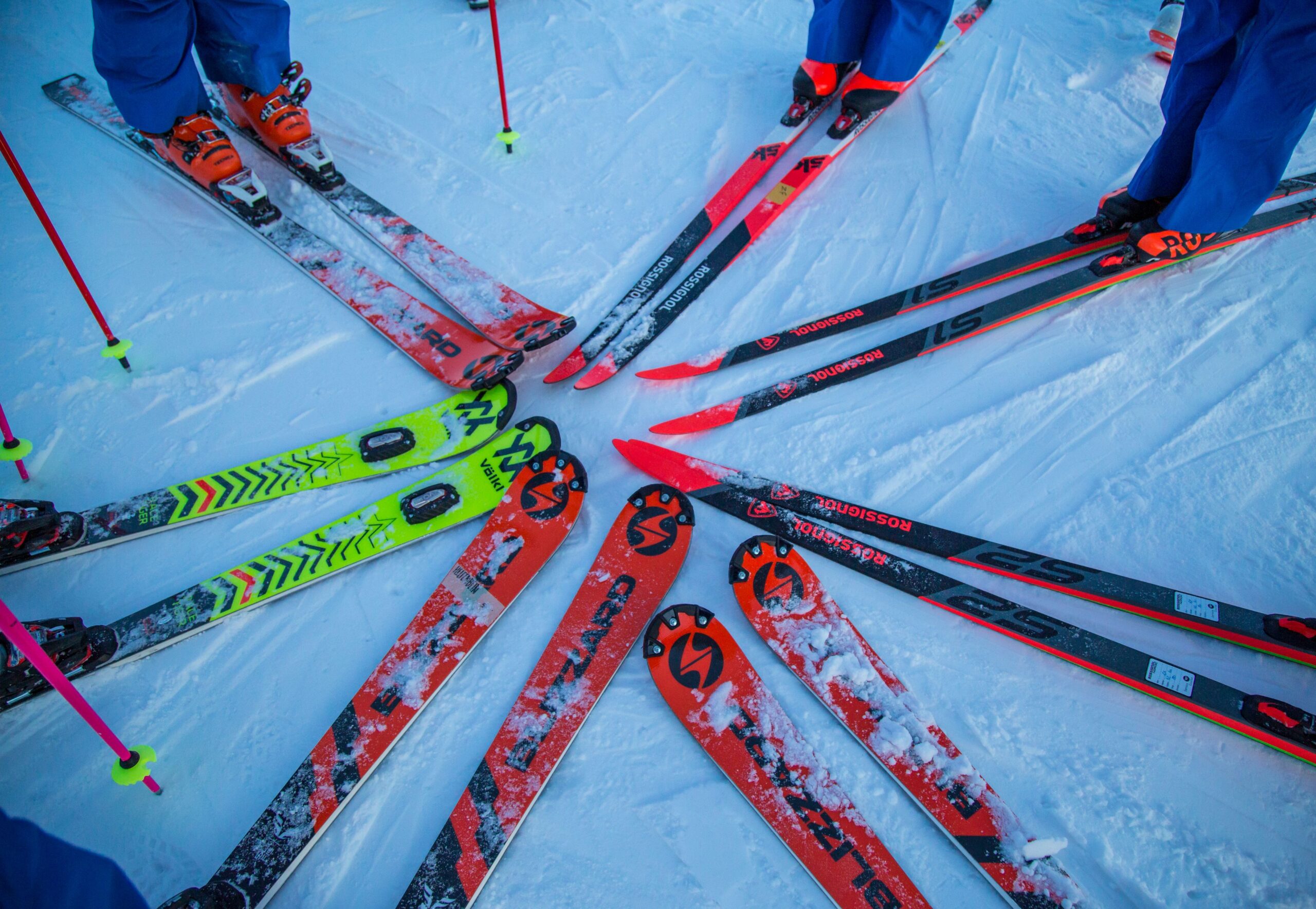 group of skis