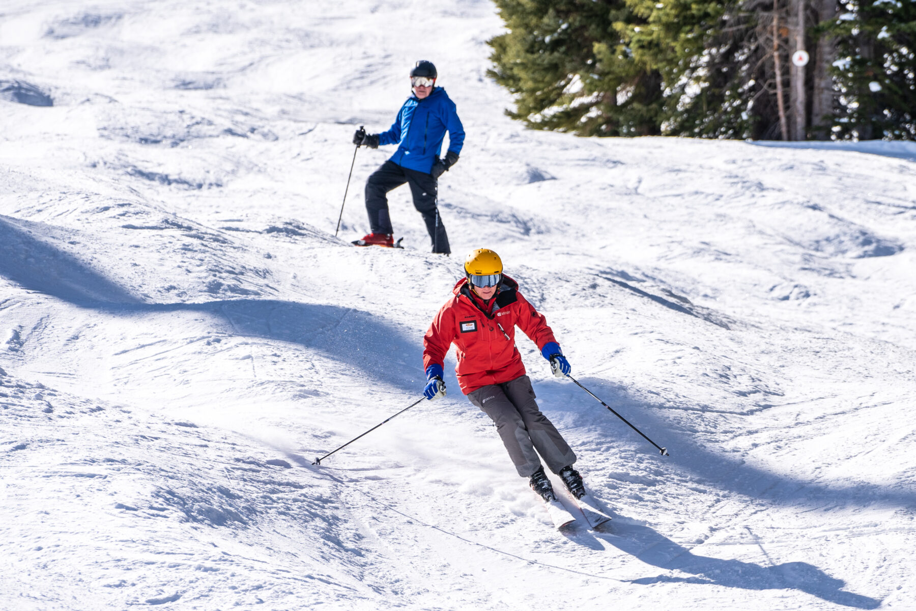 Mogul ski lesson.